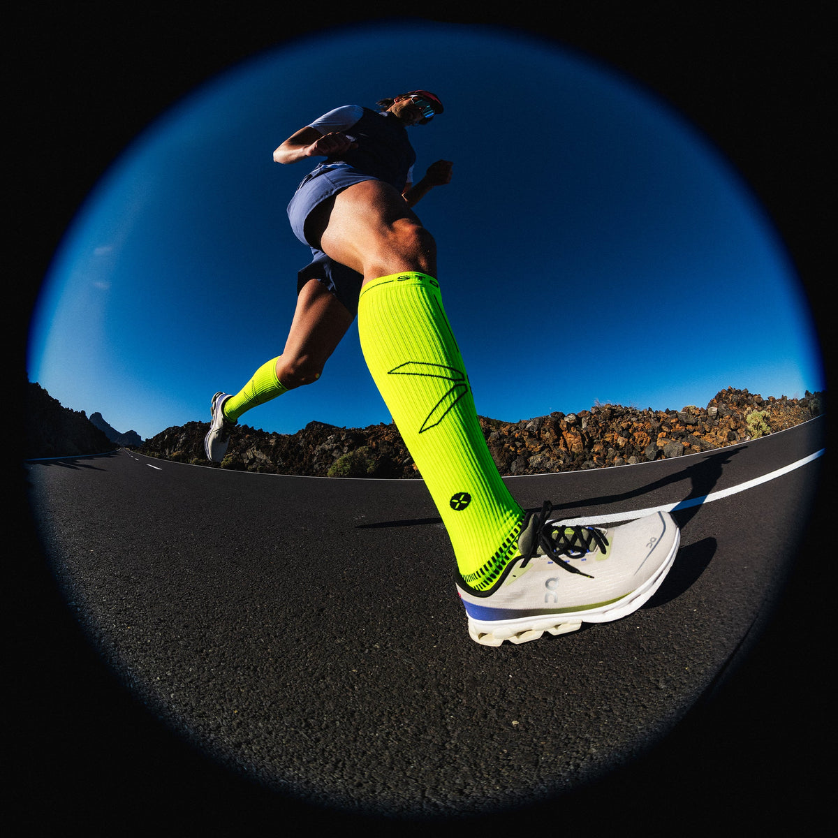 Running Socks Men | Yellow Fluo / Black