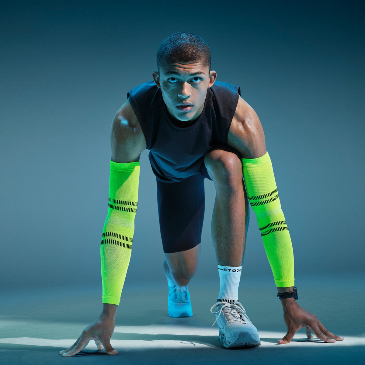 Running Arm Sleeves Unisex | Yellow Fluo / Black