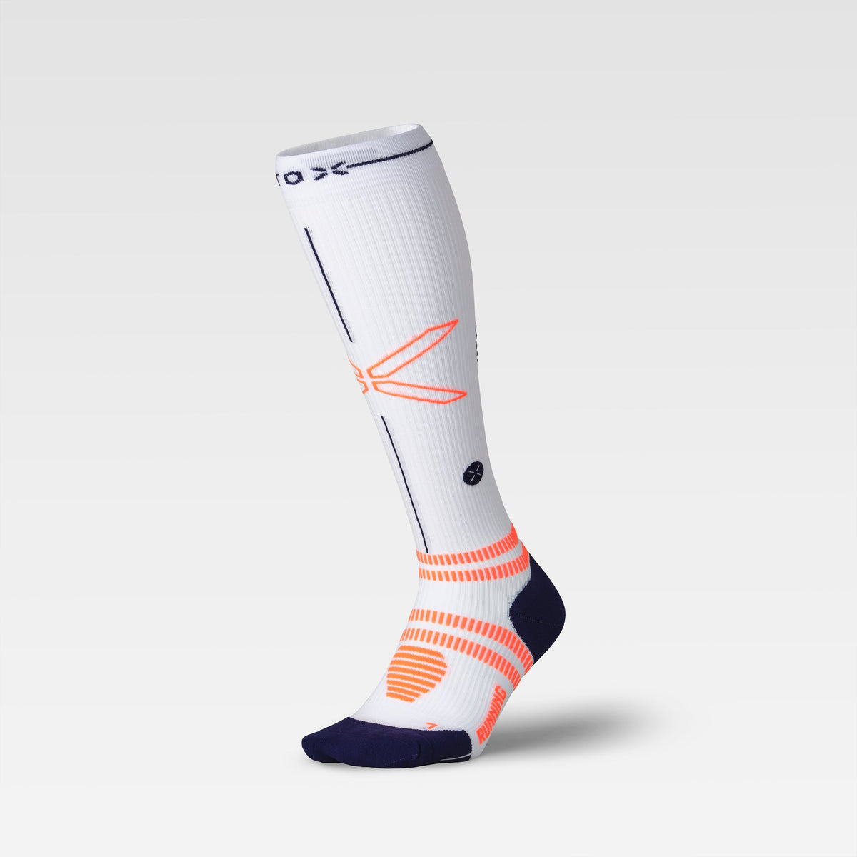 Running Socks Men | White / Orange Fluo