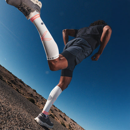 Running Socks Men | White / Orange Fluo