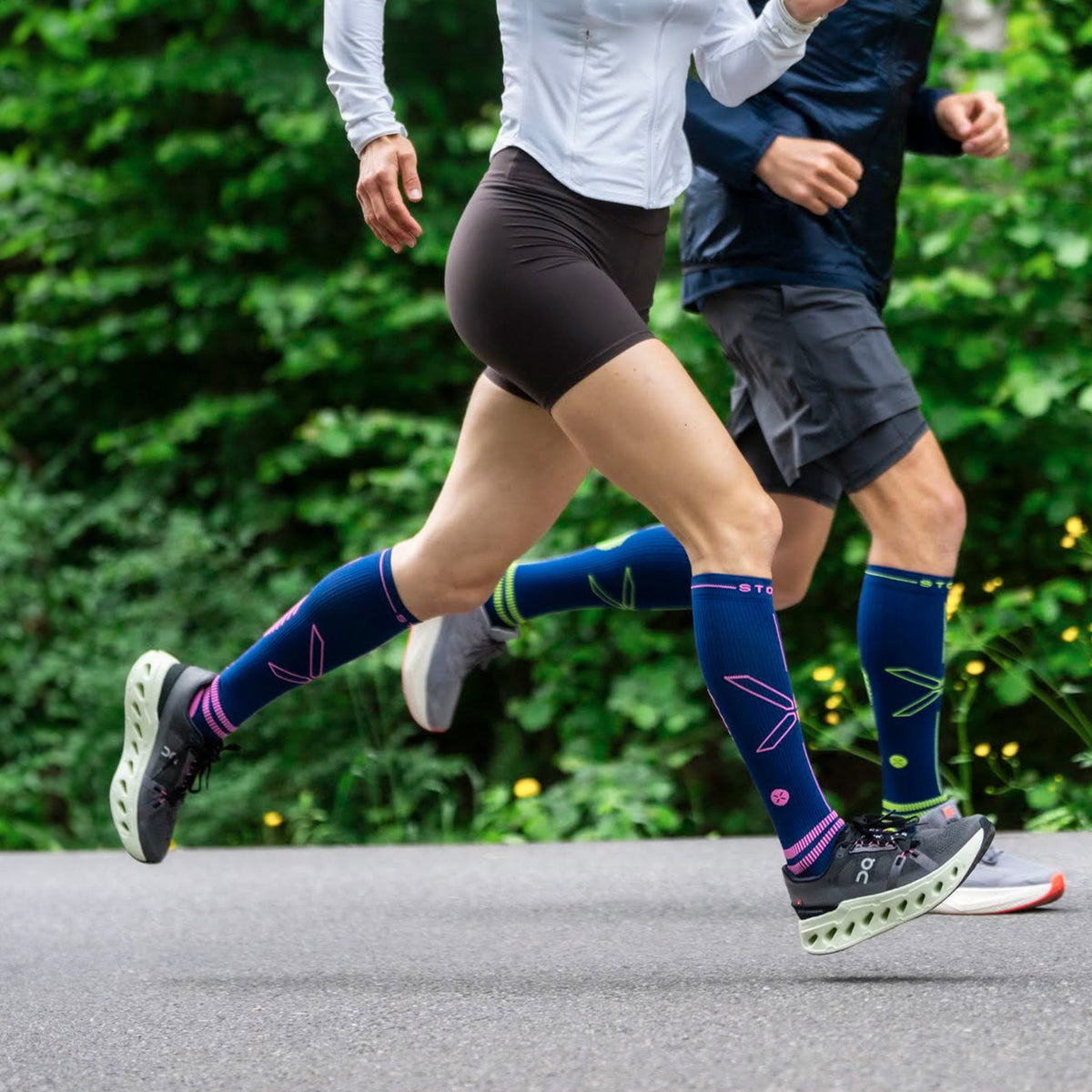 Running Socks Women | Dark Blue / Pink