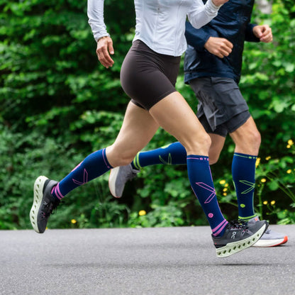 Running Socks Women | Dark Blue / Pink
