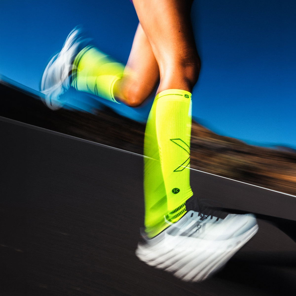 Running Socks Women | Yellow Fluo / Black