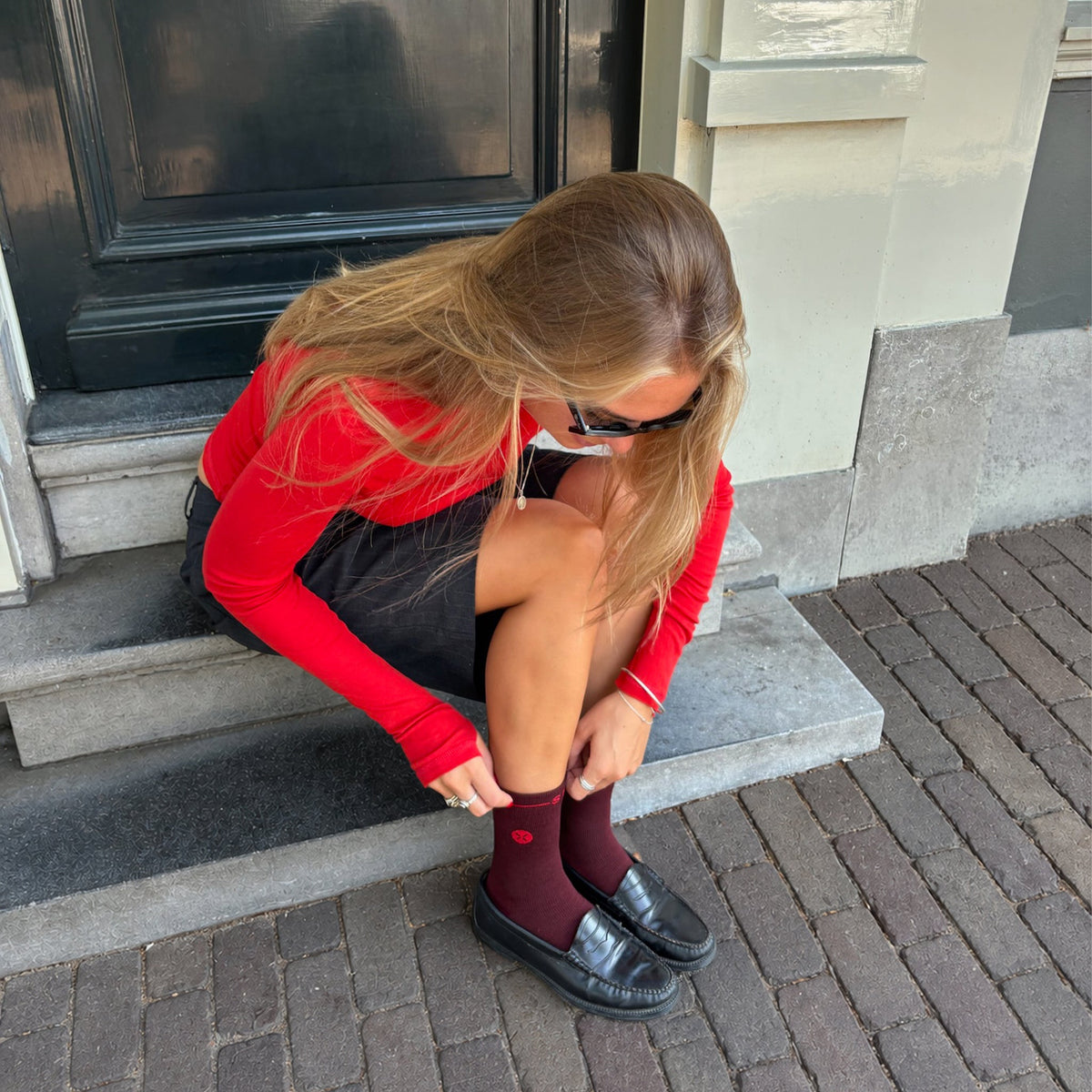 Merino Everyday Ankle Socks Women | Bordeaux / Red