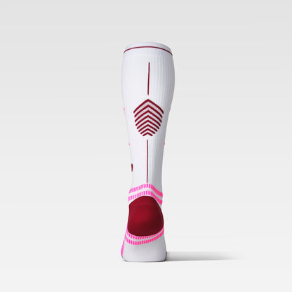 Running Socks Women | White / Bordeaux