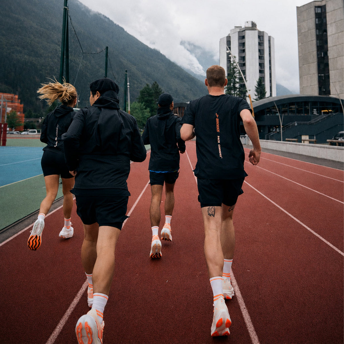 Running Ankle Socks Men | White / Orange Fluo