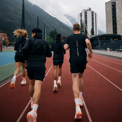 Running Ankle Socks Men | White / Orange Fluo