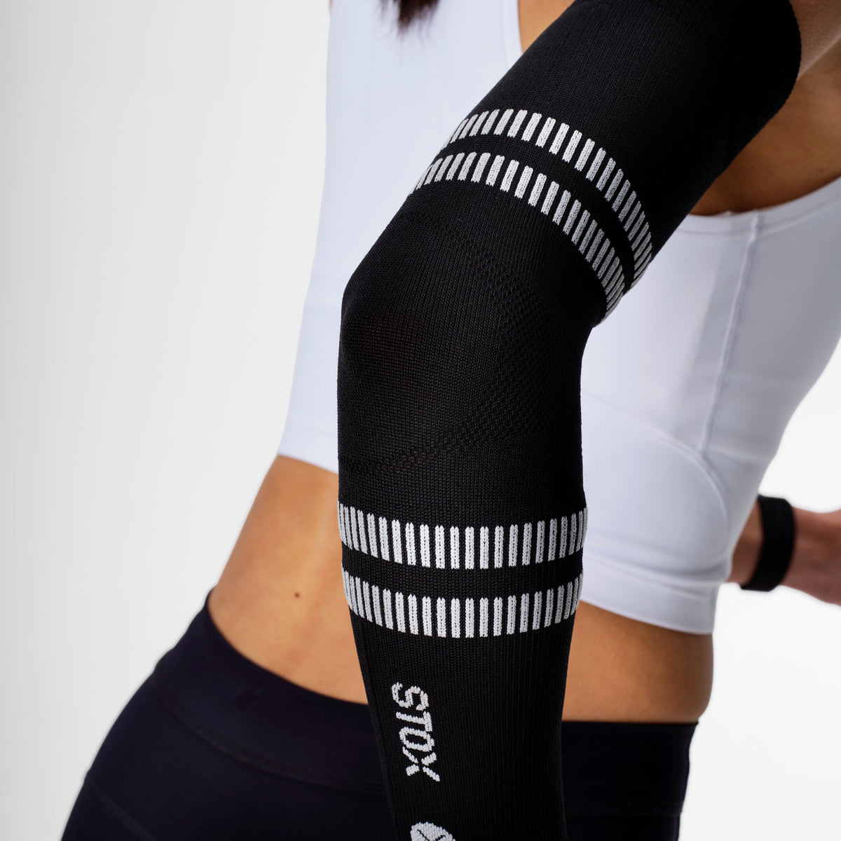 Running Arm Sleeves Unisex | Black / Light Grey