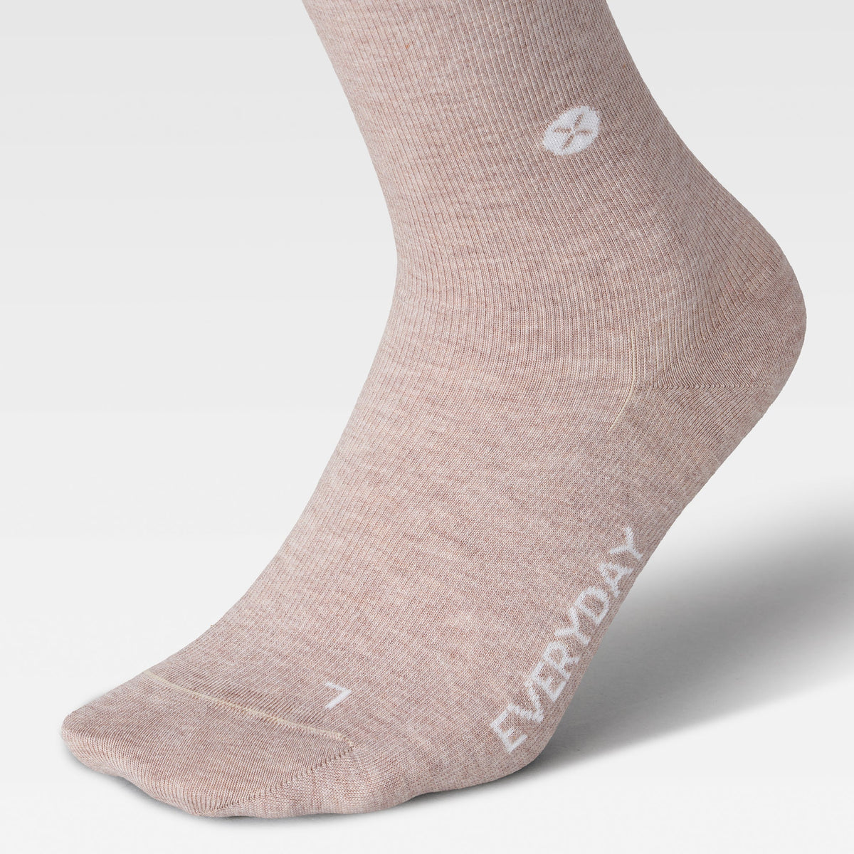 Cotton Everyday Ankle Socks Women | Beige Melange / White