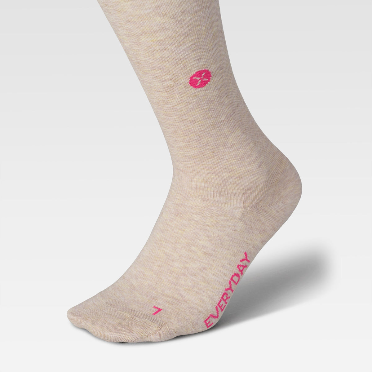 Cotton Everyday Socks Women | Sand Melange / Pink