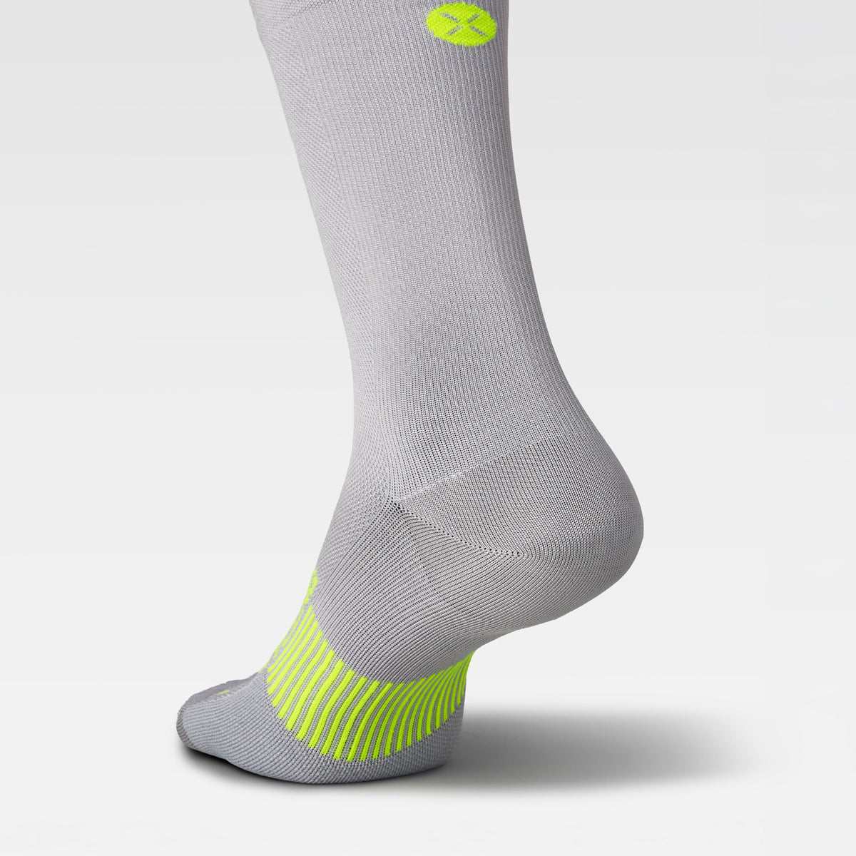 Cycling Mid-Calf Socks Women | Silver Grey / Yellow Fluo