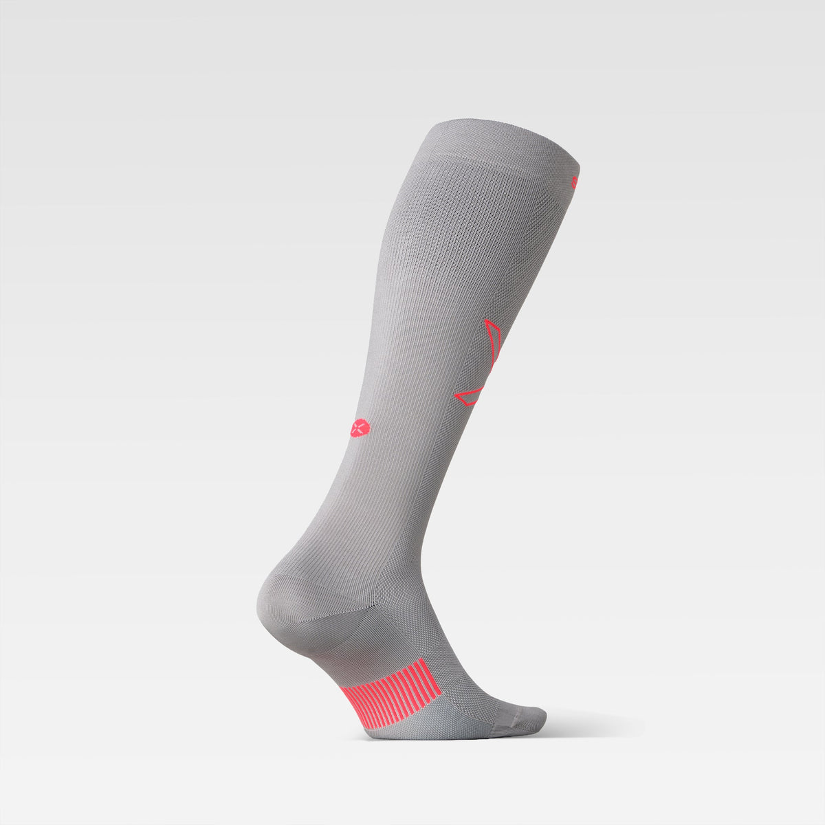Cycling Socks Men | Silver Grey / Red Fluo