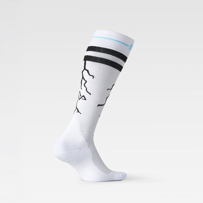 Merino Snow Socks Women – Leon Vockensperger Edition | White / Black / Turquoise
