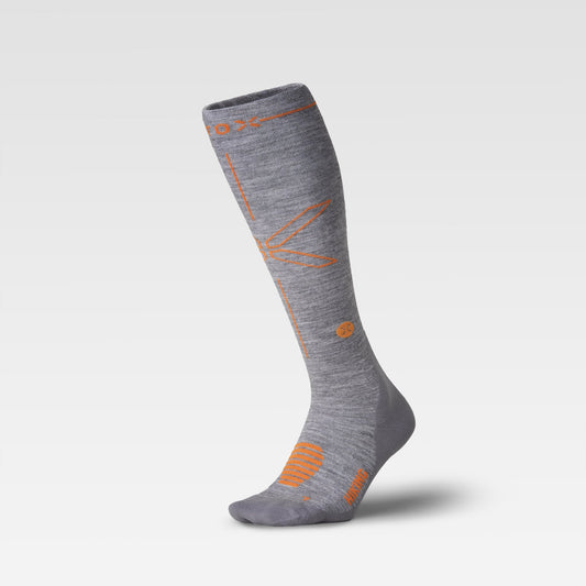 Merino Hiking Socks Women | Mid Grey  / Orange