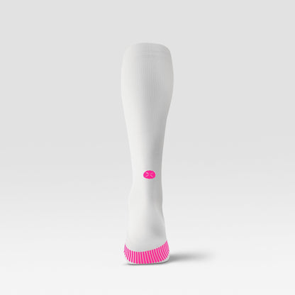 Cycling Socks Women | White / Pink Fluo