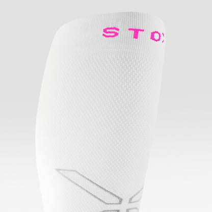 Cycling Socks Women | White / Pink Fluo