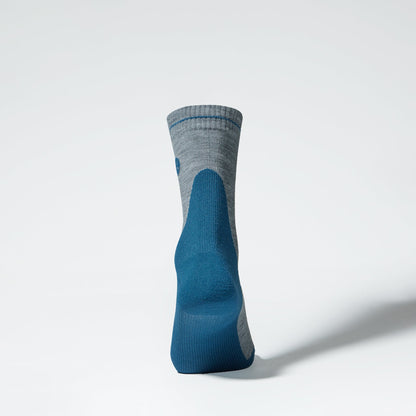 Merino Hiking Ankle Socks Men | Silver Grey / Teal