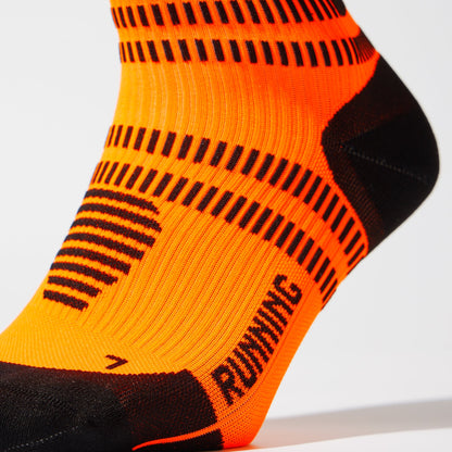 Running Ankle Socks Women | Orange Fluo / Black