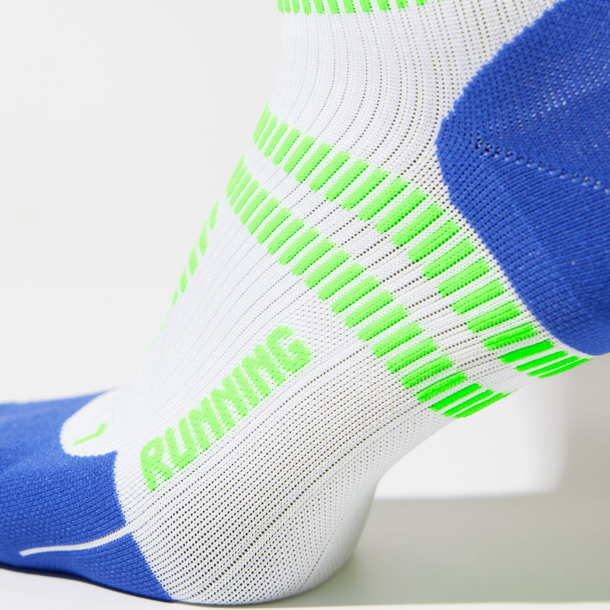 Running Socks Men | White / Green Fluo