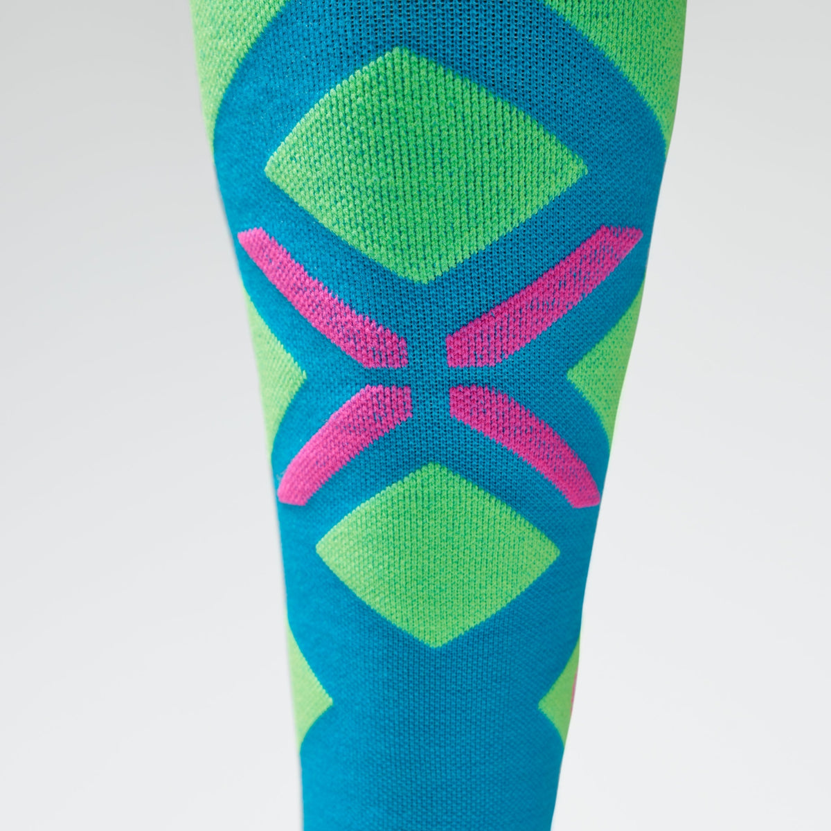 Merino Skiing Socks Men | Turquoise / Yellow Fluo