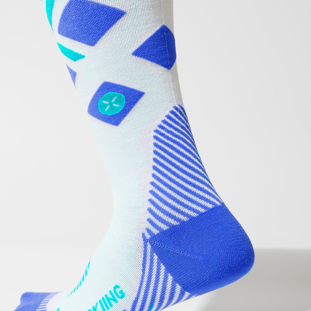 Merino Skiing Socks Men | White / Cobalt