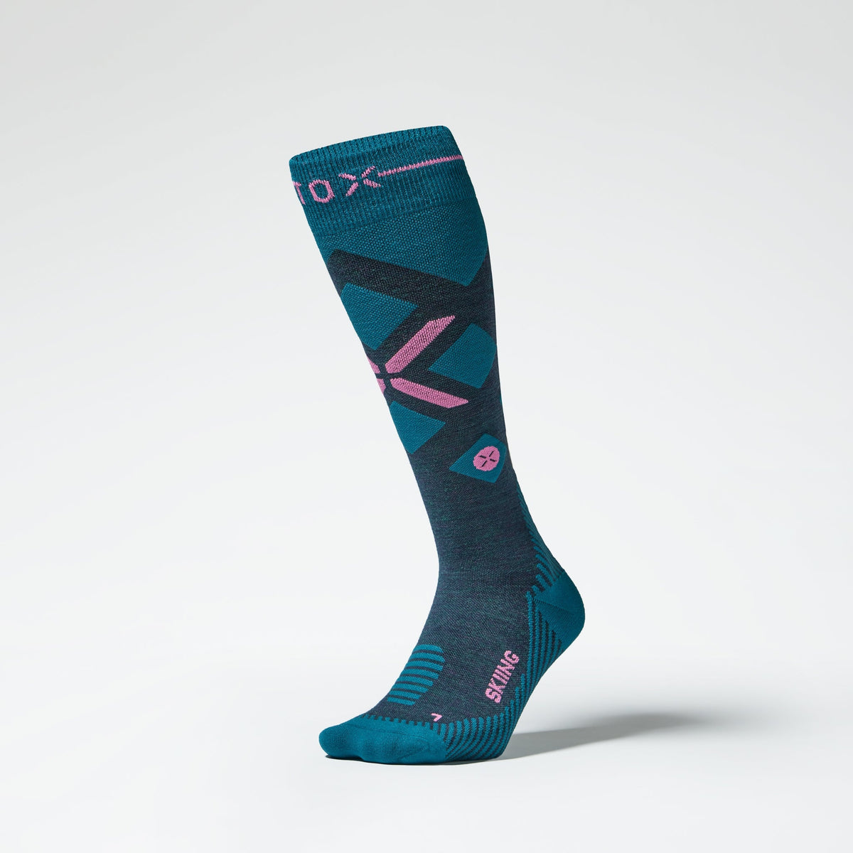 Merino Skiing Socks Women 3-Pack | Teal / Pink