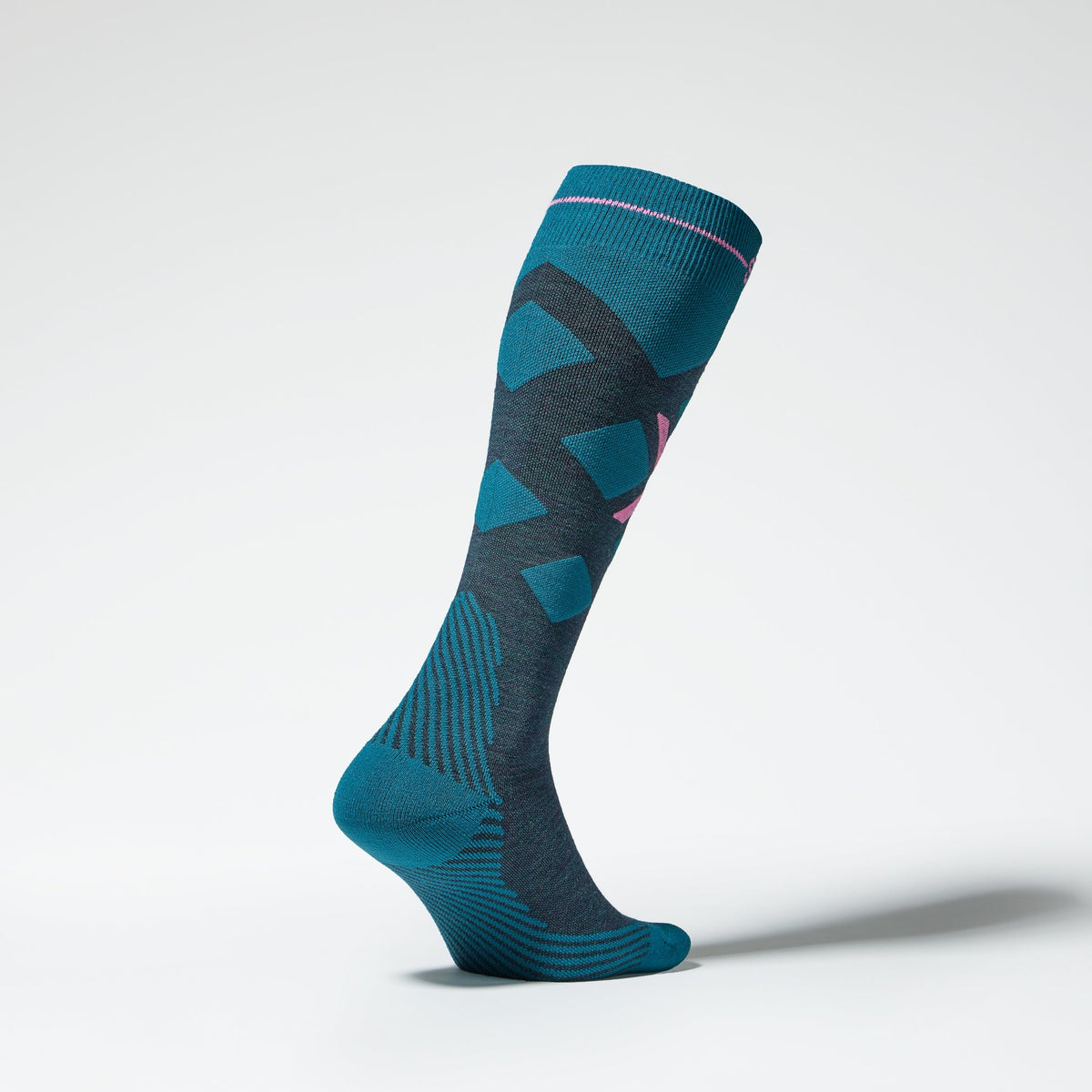 Merino Skiing Socks Women 2-Pack | Teal / Pink