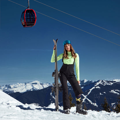Merino Skiing Socks Women | Turquoise / Yellow Fluo